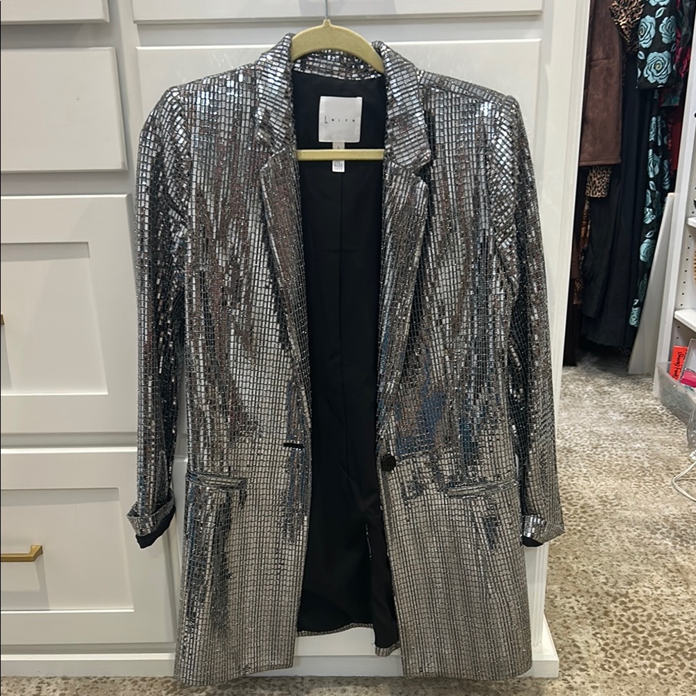 Nordstrom Leith Silver Sequin Blazer